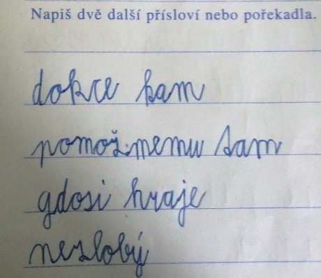Domácí úkol na téma přísloví
